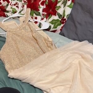 Elegant Cream Sequin Dress